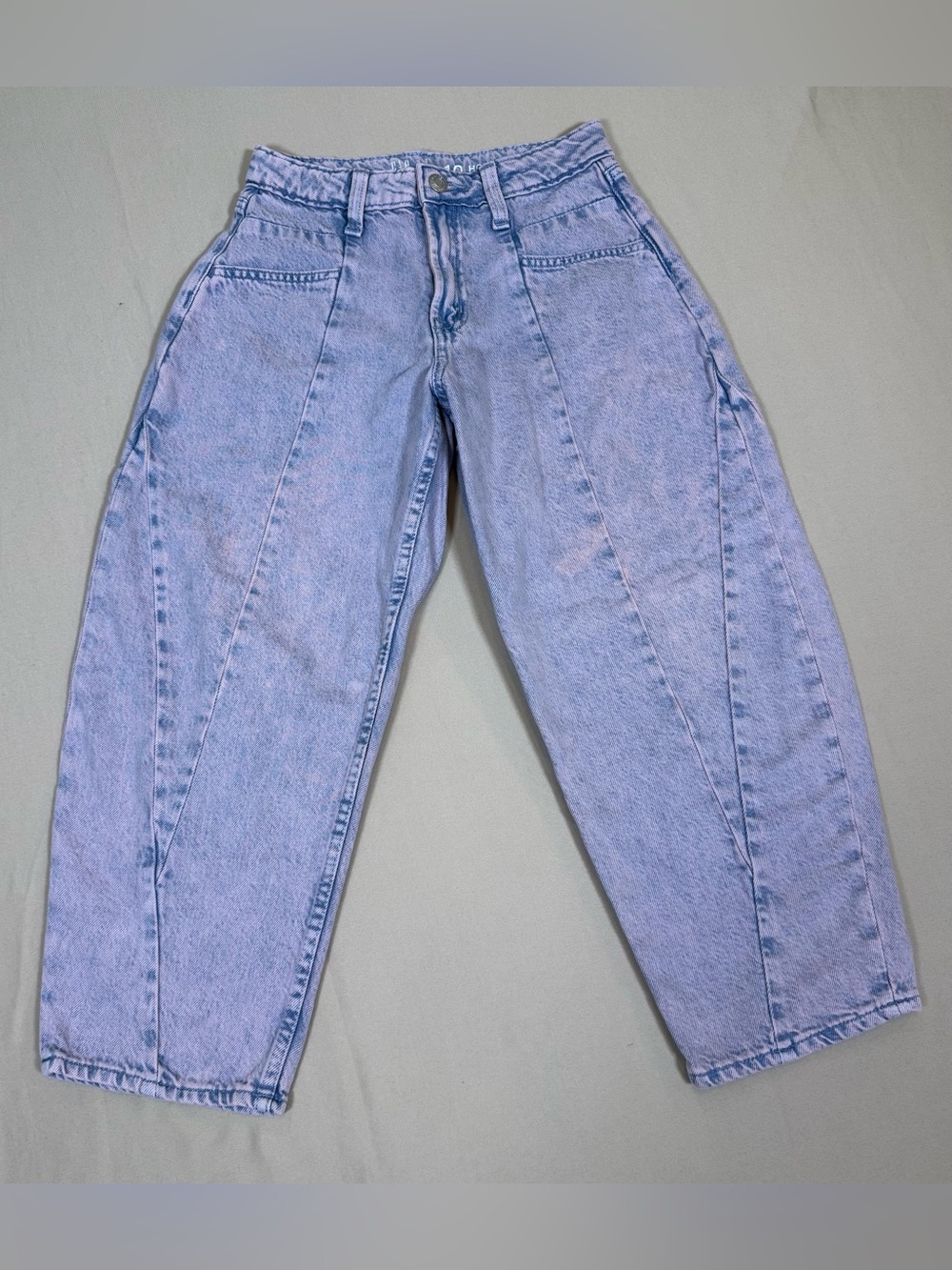 GAP Kids Girls, Pink Acid Wash Horseshoe Jeans, Size 10.